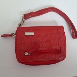 Walletbe Red Croc Embossed Wallet